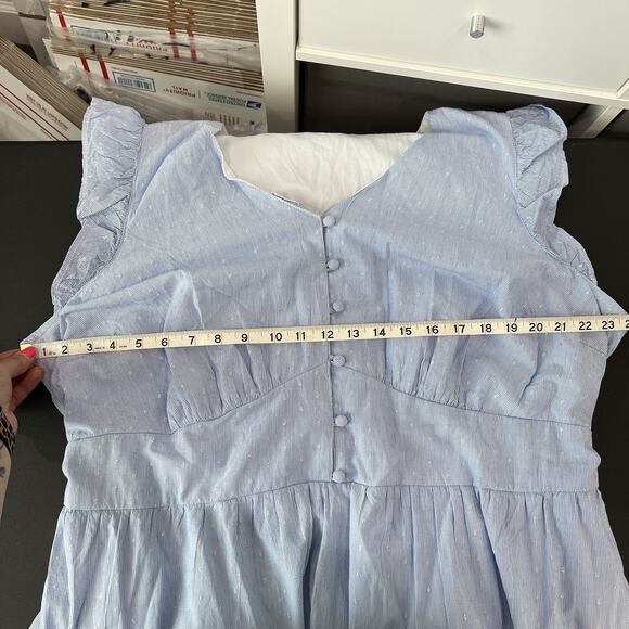 Lane Bryant Plus 22 Maxi Dress Cap Flutter Sleeve Flounce Hem Feminine Romantic - Picture 14 of 16